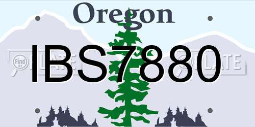 IBS7880 Oregon License Plate