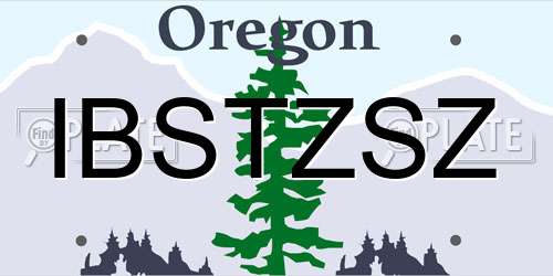 IBSTZSZ Oregon License Plate
