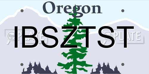 IBSZTST Oregon License Plate
