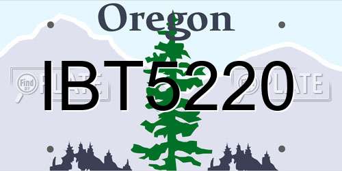 IBT5220 Oregon License Plate