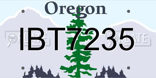 IBT7235 Oregon License Plate