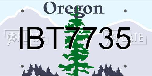 IBT7735 Oregon License Plate