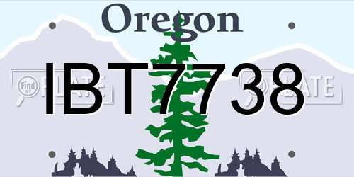 IBT7738 Oregon License Plate