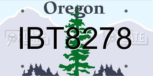 IBT8278 Oregon License Plate