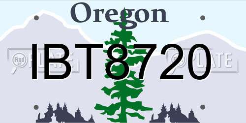 IBT8720 Oregon License Plate
