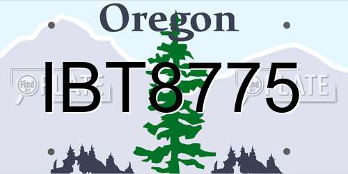 IBT8775 Oregon License Plate