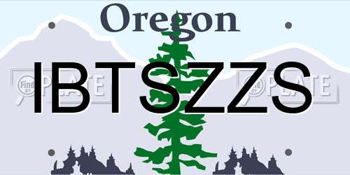 IBTSZZS Oregon License Plate