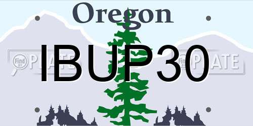 IBUP30 Oregon License Plate