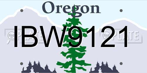 IBW9121 Oregon License Plate