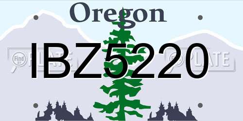 IBZ5220 Oregon License Plate