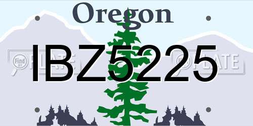 IBZ5225 Oregon License Plate