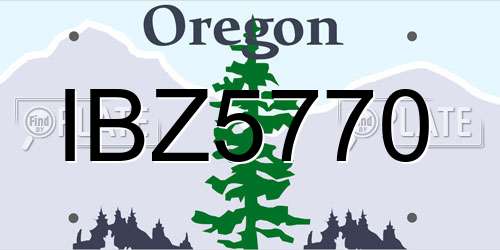 IBZ5770 Oregon License Plate