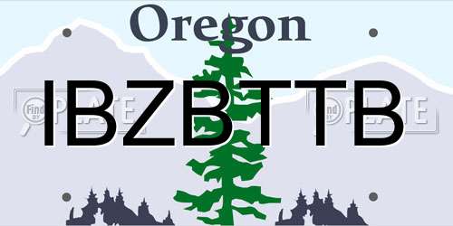 IBZBTTB Oregon License Plate
