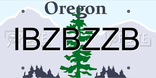 IBZBZZB Oregon License Plate