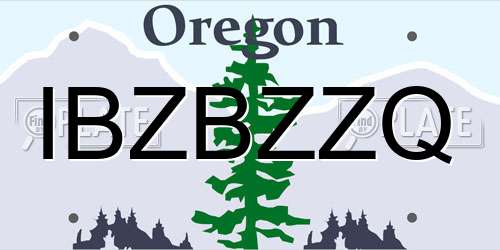 IBZBZZQ Oregon License Plate