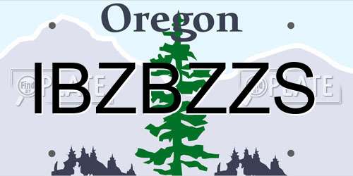 IBZBZZS Oregon License Plate