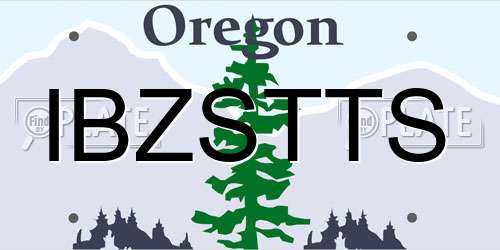 IBZSTTS Oregon License Plate