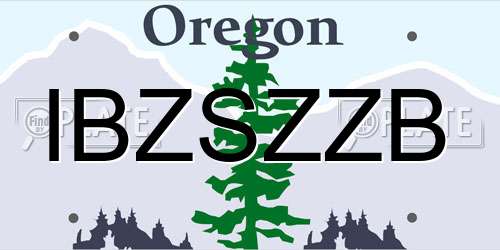 IBZSZZB Oregon License Plate