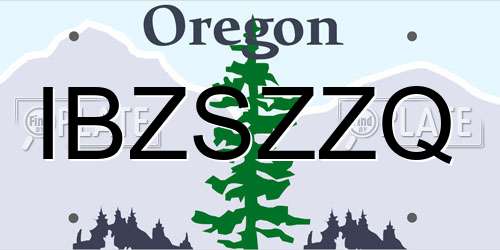 IBZSZZQ Oregon License Plate