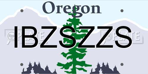 IBZSZZS Oregon License Plate