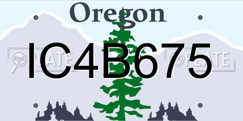 IC4B675 Oregon License Plate