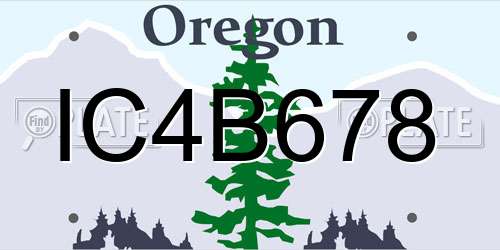 IC4B678 Oregon License Plate