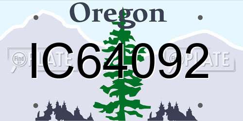 IC64092 Oregon License Plate