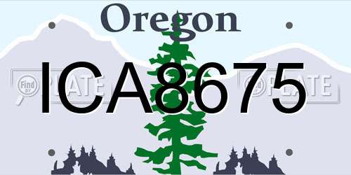 ICA8675 Oregon License Plate