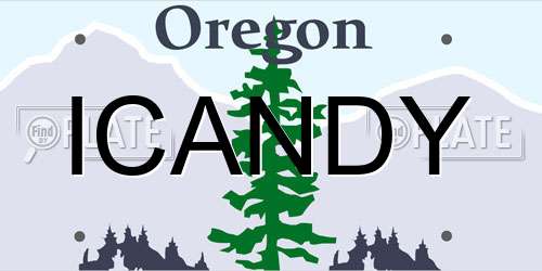 ICANDY Oregon License Plate