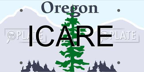 ICARE Oregon License Plate