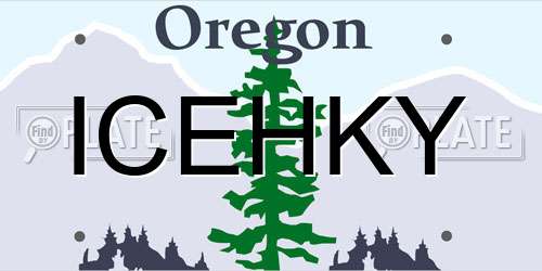 ICEHKY Oregon License Plate