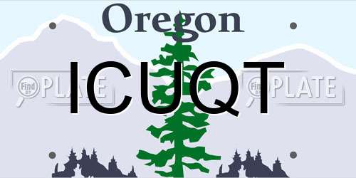ICUQT Oregon License Plate