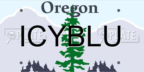 ICYBLU Oregon License Plate