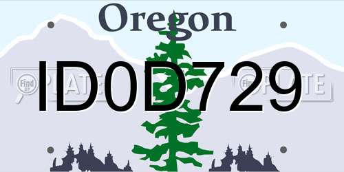 ID0D729 Oregon License Plate
