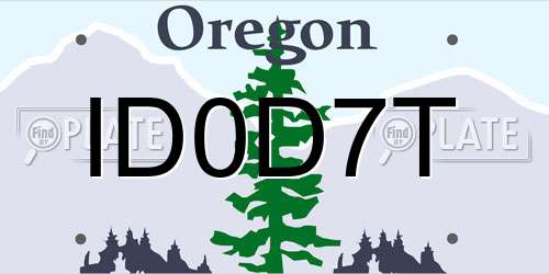 ID0D7T Oregon License Plate
