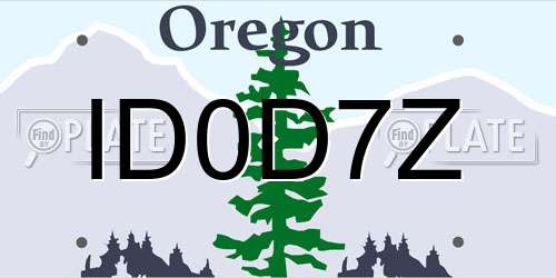 ID0D7Z Oregon License Plate