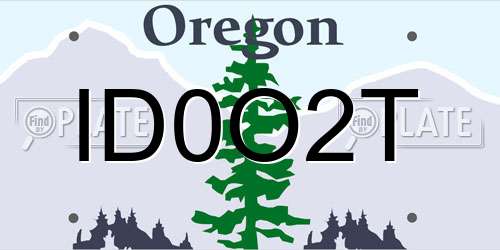 ID0O2T Oregon License Plate