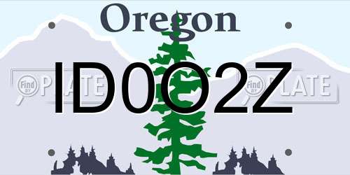 ID0O2Z Oregon License Plate