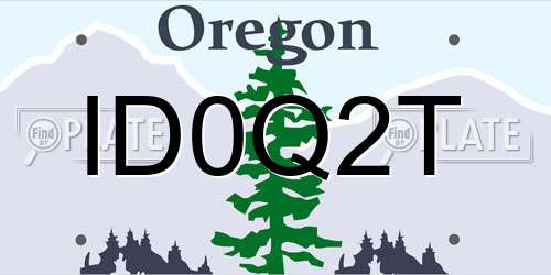 ID0Q2T Oregon License Plate