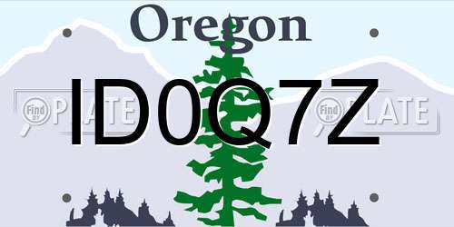 ID0Q7Z Oregon License Plate