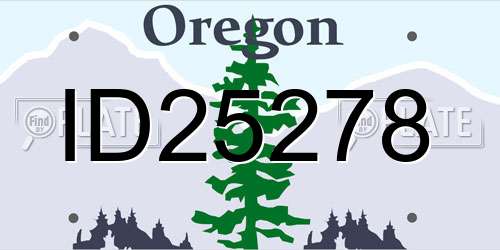 ID25278 Oregon License Plate