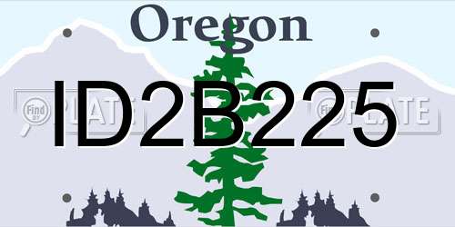 ID2B225 Oregon License Plate