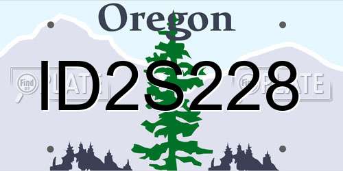 ID2S228 Oregon License Plate