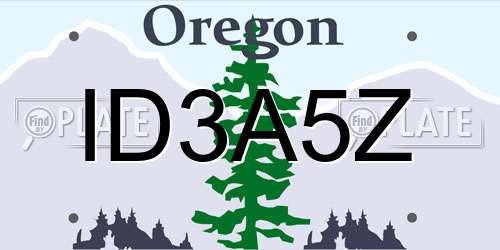 ID3A5Z Oregon License Plate