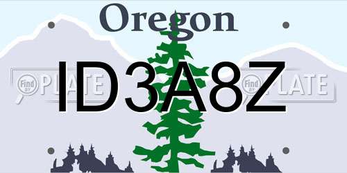 ID3A8Z Oregon License Plate