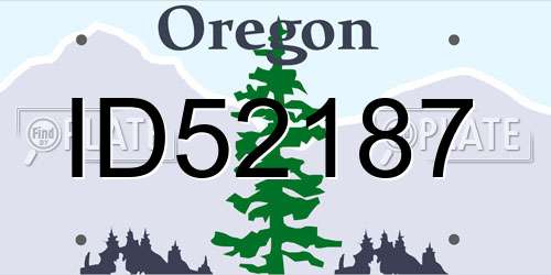ID52187 Oregon License Plate