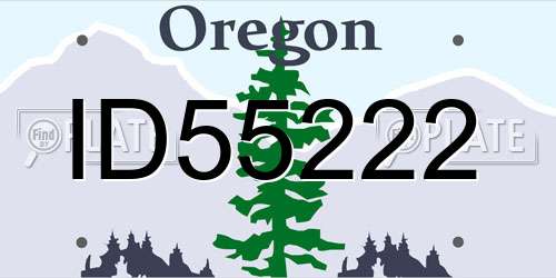 ID55222 Oregon License Plate