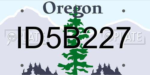 ID5B227 Oregon License Plate