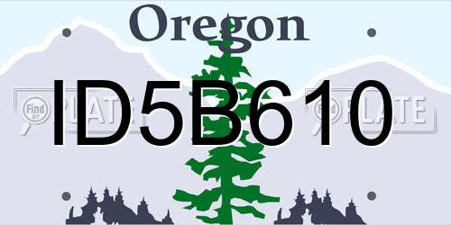 ID5B610 Oregon License Plate