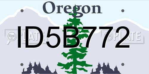 ID5B772 Oregon License Plate